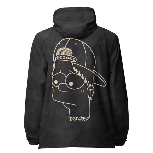 Black Camo Sad Bart Windbreaker